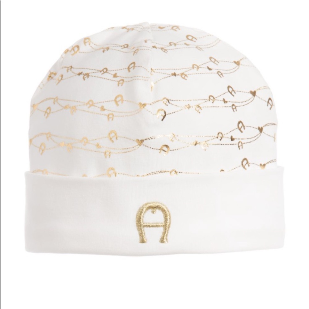 Aigner Ivory & Gold Cotton Baby Grow